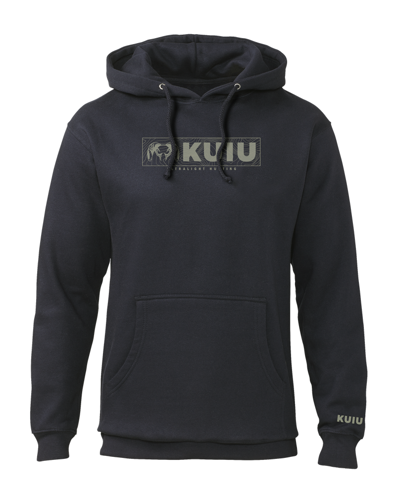 KUIU Topo Block Logo Hoodie | Navy