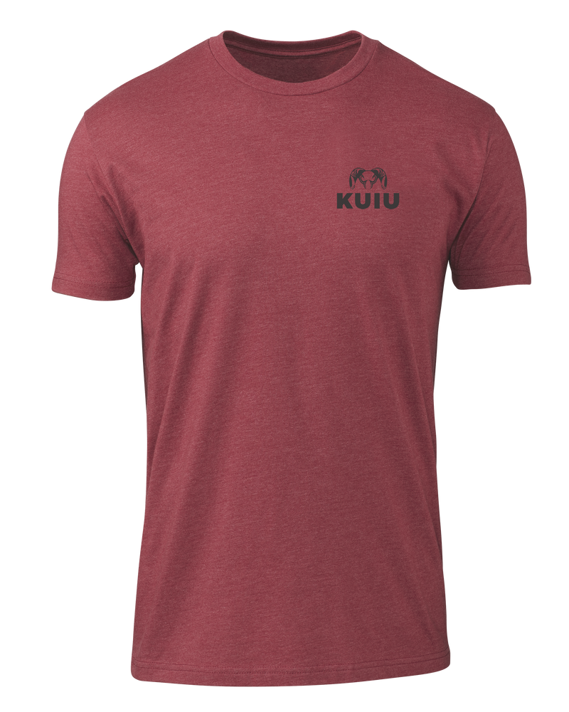 Front of KUIU Ram Chest Logo T-Shirt in Cardinal Red