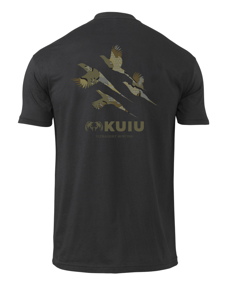 Back of KUIU Valo Upland T-Shirt in Black