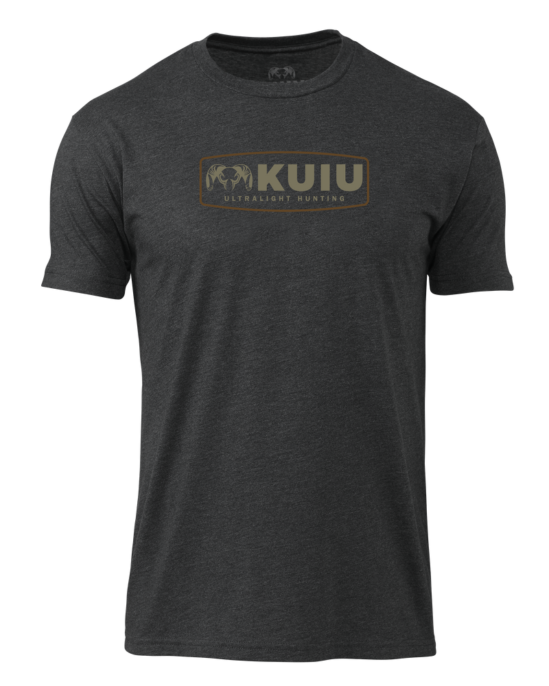 Front of KUIU Outlined Patch T-Shirt in Charcoal Grey