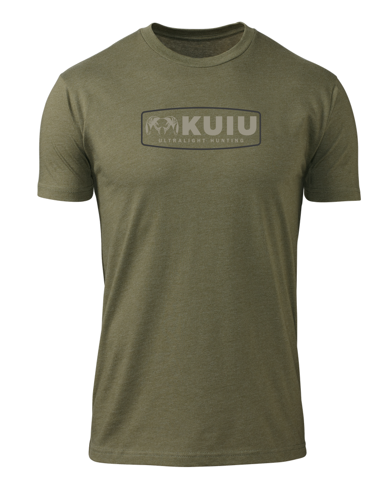 Front of KUIU Outlined Patch T-Shirt in Military Green