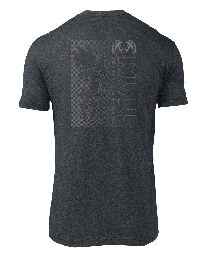 Front of KUIU Island Fade T-Shirt in Charcoal Grey