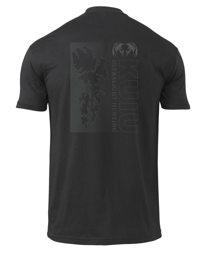 Back of KUIU Island Fade T-Shirt in Black