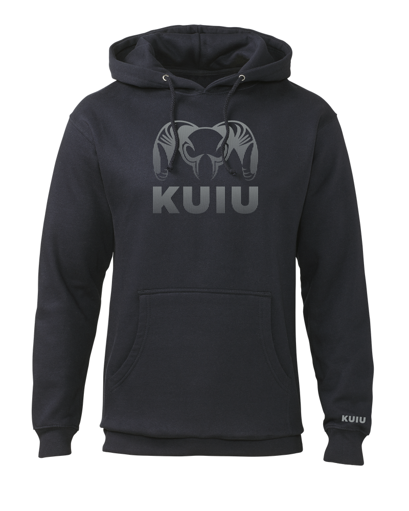 Front of KUIU Ram Fade Hoodie in Navy Blue