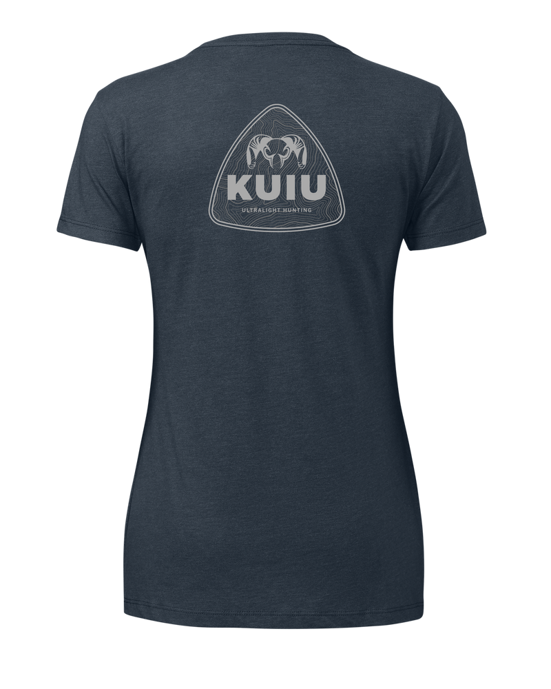 Back of KUIU Women's Topo Shield T-Shirt Midnight Navy Blue