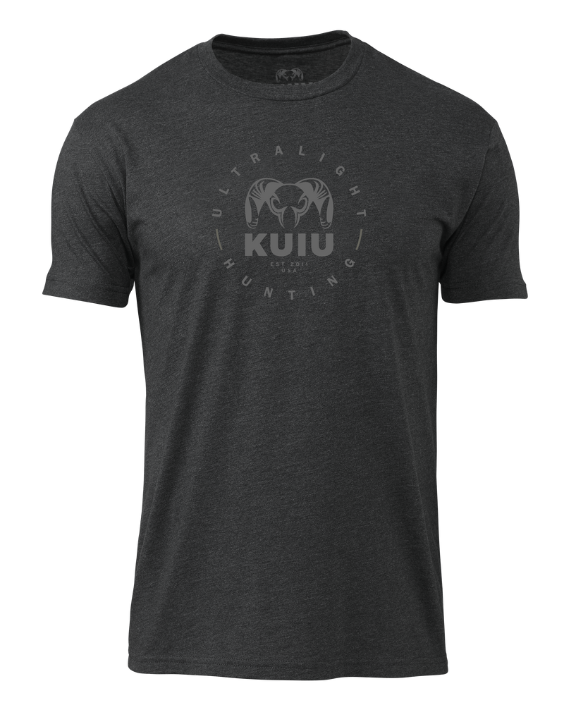 Front of KUIU Ultralight Hunting Circle T-Shirt in Charcoal Grey