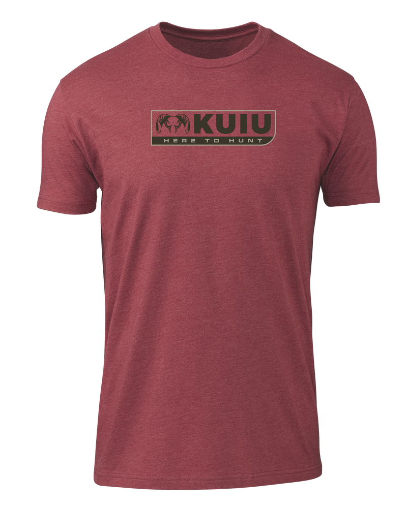Front of KUIU Here to Hunt T-Shirt in Cardinal Red