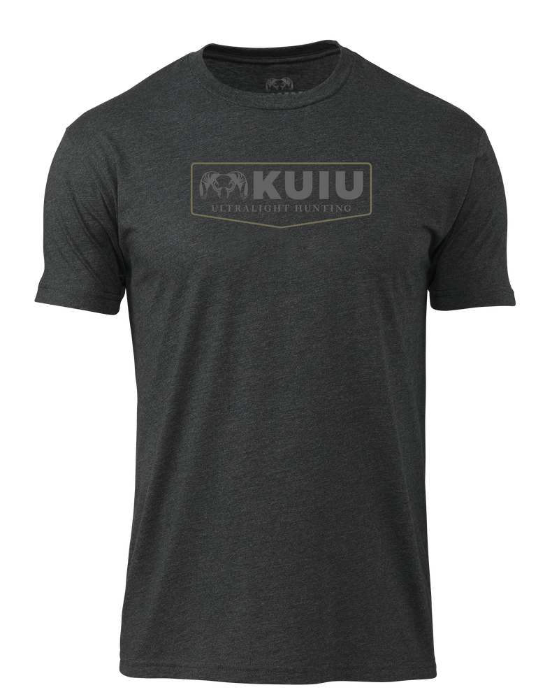 Front of KUIU Shield Logo T-Shirt in Charcoal Grey
