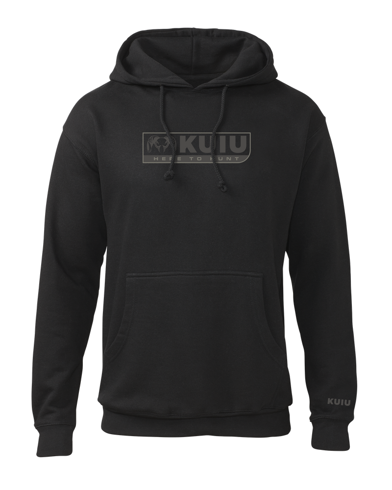 Front of KUIU Here to Hunt Hoodie in Black