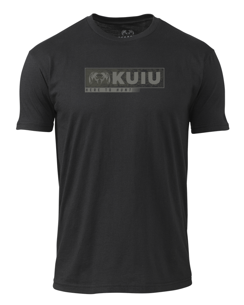 Front of KUIU Here to Hunt Gritstone T-Shirt in Black