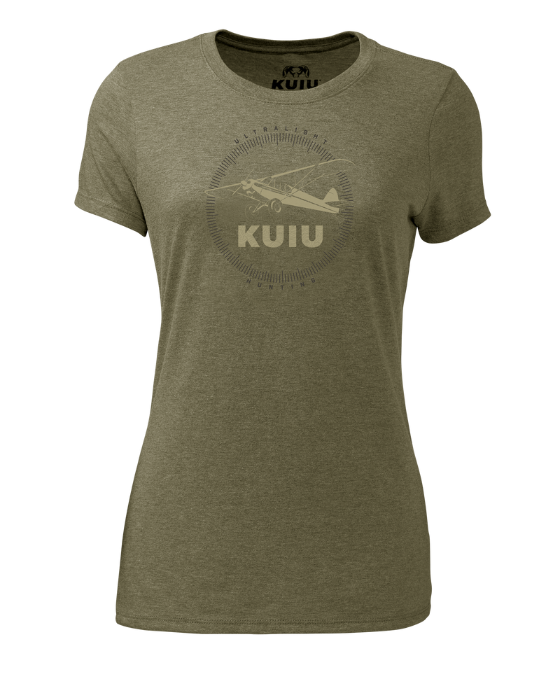 Front of Women's Super Cub Logo T-Shirt in Military Green