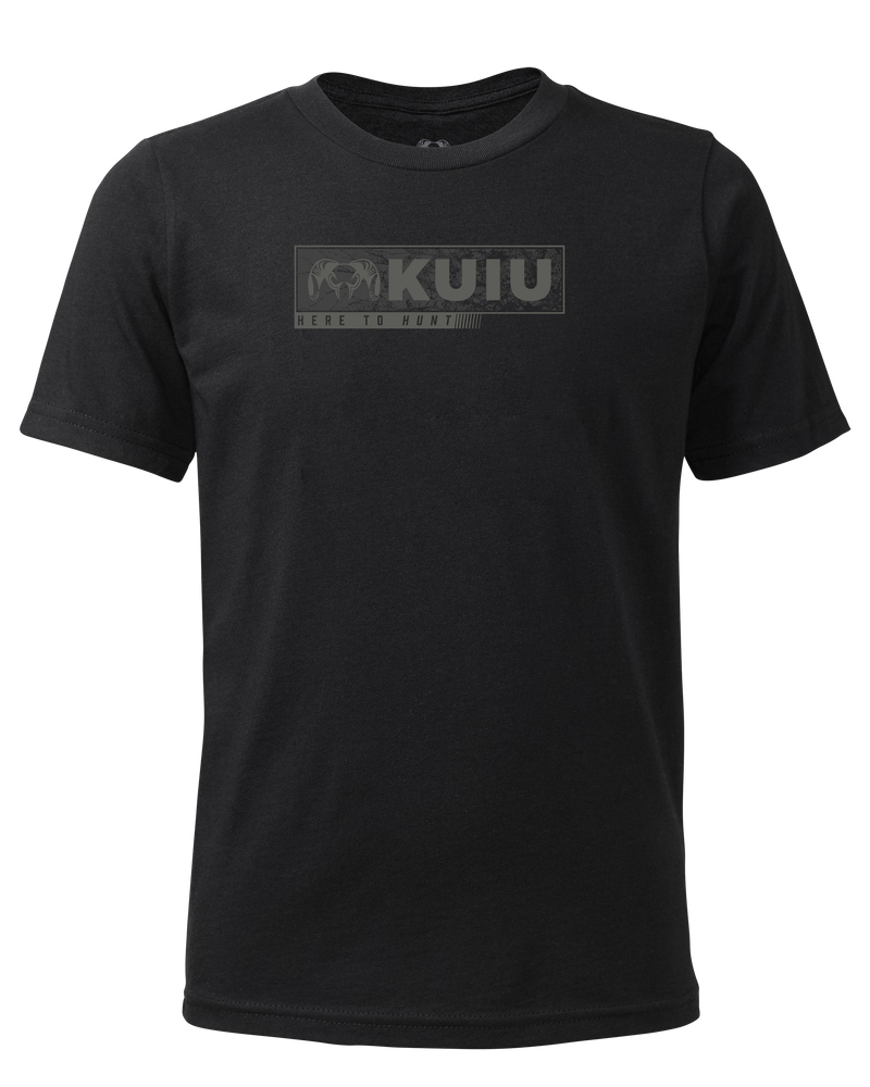 Front of Youth Here to Hunt Gritstone T-Shirt in Black