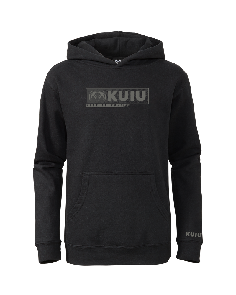 Front of Youth Here to Hunt Gritstone Hoodie in Black