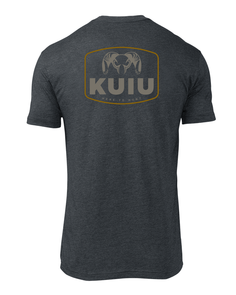 Back of KUIU Here to Hunt Patch T-Shirt in Charcoal Grey