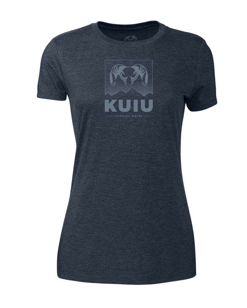Front of Women's Topo Mountain T-Shirt in Navy Blue