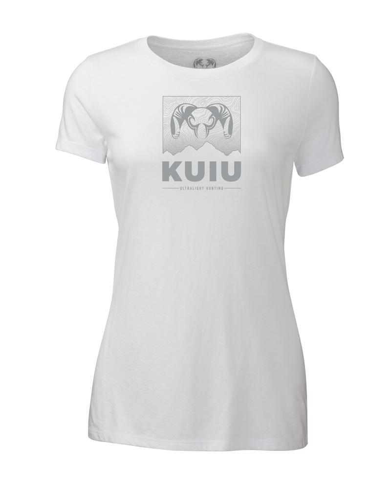 Front of Women's Topo Mountain T-Shirt in White