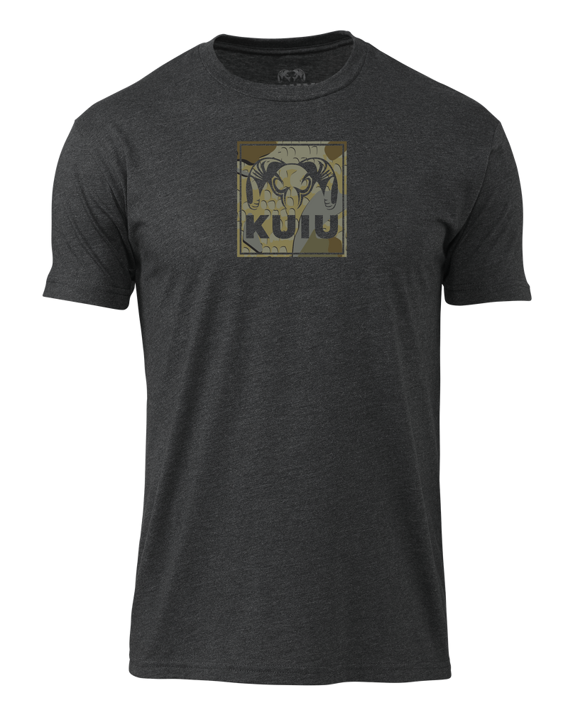 Front of KUIU Valo Box T-Shirt in Charcoal Grey