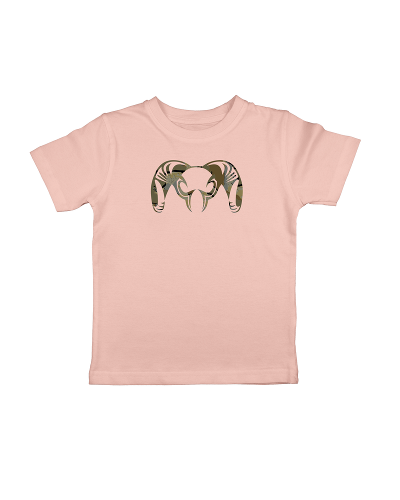 Front of Toddler Valo Big Ram T-Shirt in Ballet Pink
