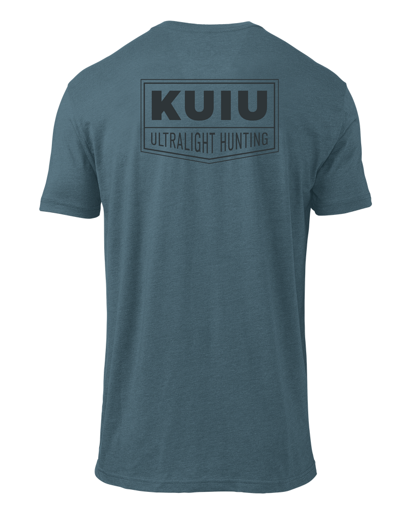 Back of KUIU Sign T-Shirt in Indigo Blue