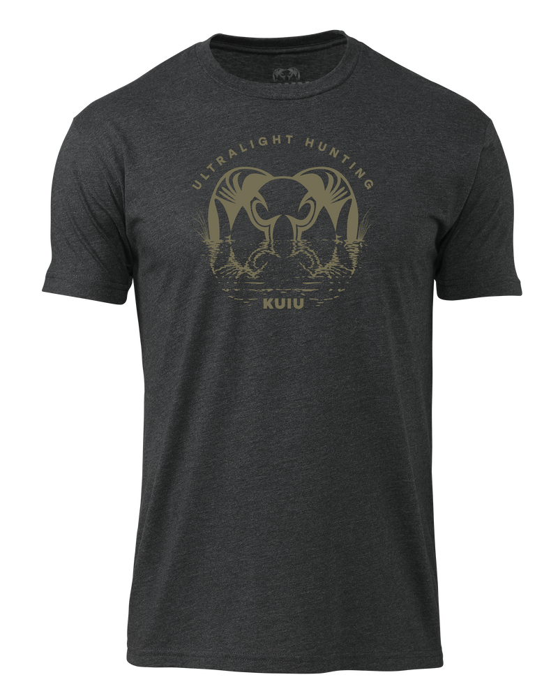 Front of KUIU Waterway T-Shirt in Charcoal Grey
