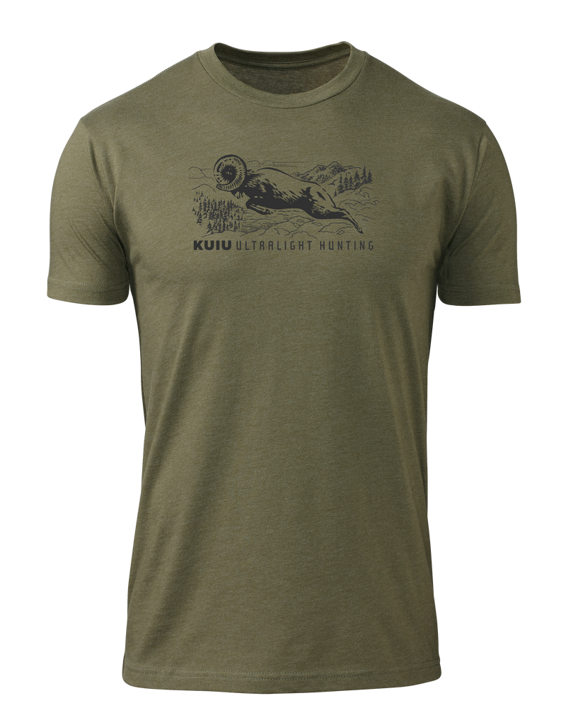 Front of KUIU Ram T-Shirt in Military Green