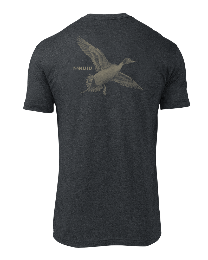 Back of KUIU Pintail Duck T-Shirt in Charcoal Grey