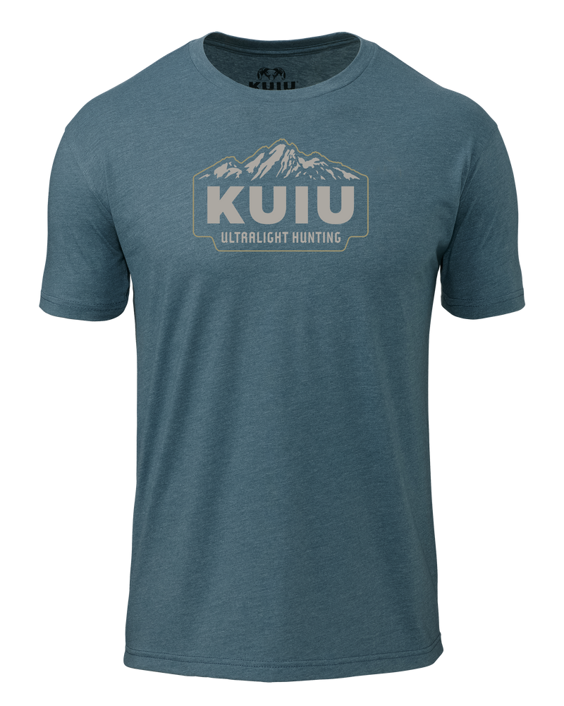 Front of KUIU Mountain T-Shirt in Indigo Blue