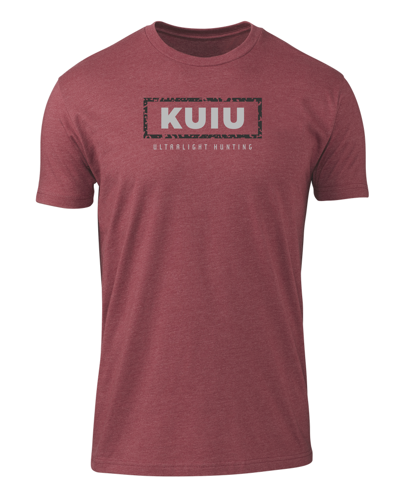 Front of KUIU Box Logo T-Shirt in Cardinal Red