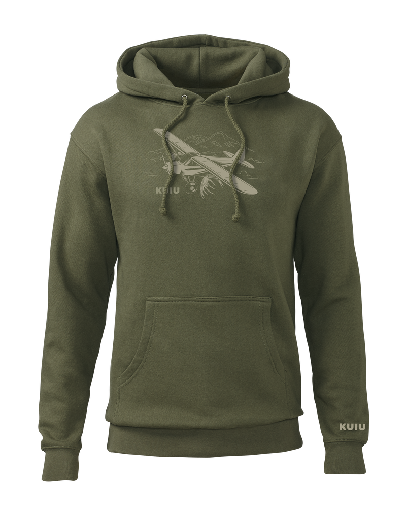Front of KUIU Flight Hoodie in Army Green