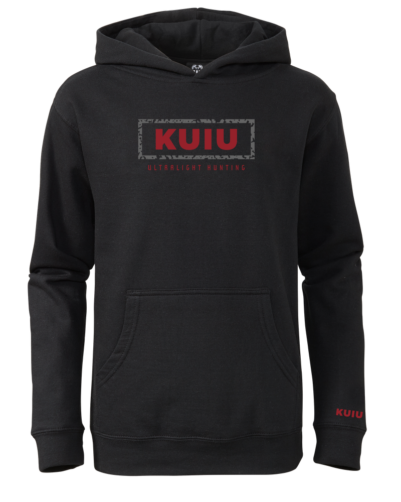 Front of Youth Box Logo Hoodie in Black