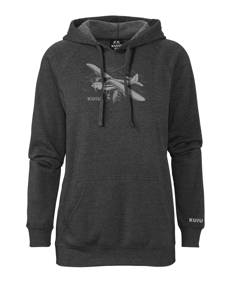 Front of Women's Flight Hoodie in Charcoal Grey