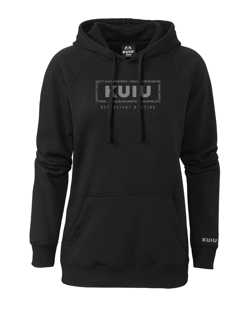 Front of Women's Box Logo Hoodie in Black