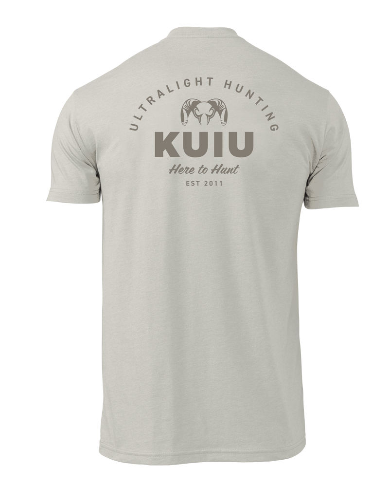 Back of KUIU UL Back Logo T-Shirt in SIlk Khaki