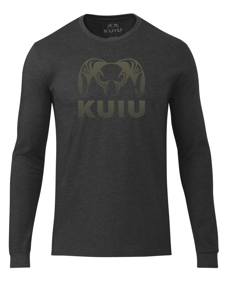 Front of KUIU Ram Fade Long Sleeve in Charcoal Grey