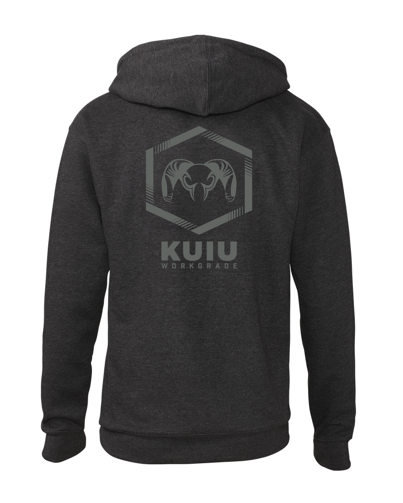 KUIU Workgrade Back Logo Hoodie | Charcoal Heather