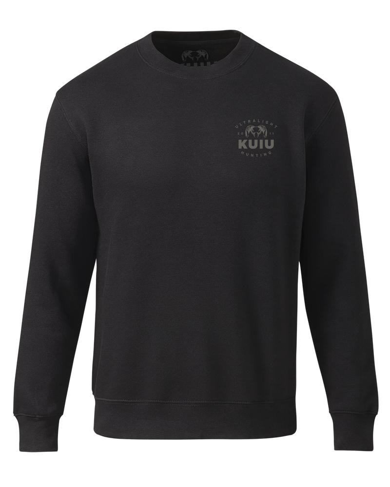 KUIU Ultralight Chest Logo Crewneck Sweatshirt | Black