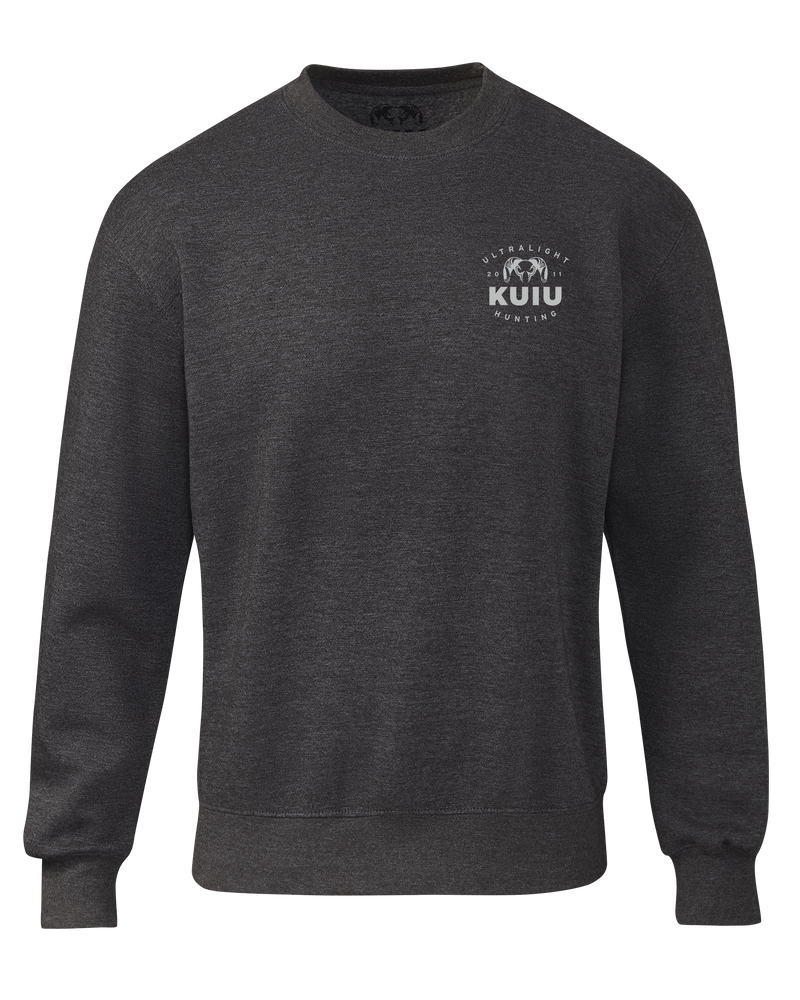 KUIU Ultralight Chest Logo Crewneck Sweatshirt | Charcoal