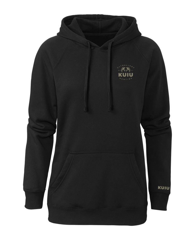 KUIU Women's Ultralight Chest Logo Hoodie | Black