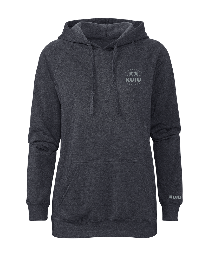 KUIU Women's Ultralight Chest Logo Hoodie | Midnight Heather