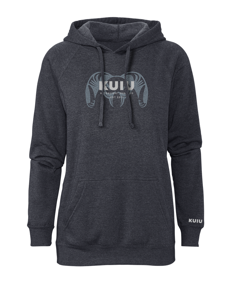 KUIU Women's Overlay Logo Hoodie | Midnight Heather