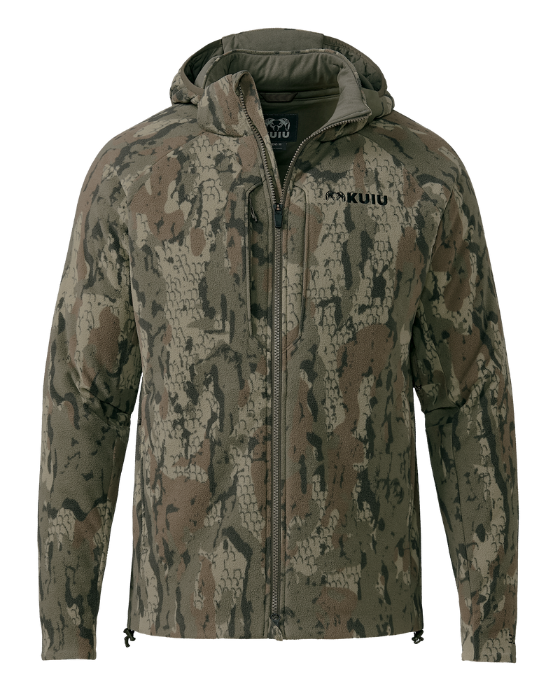 Front of Proximity Hooded Insulated Jacket in Veros Camouflage.