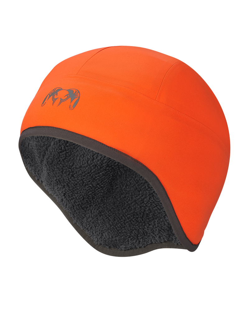 Angled, front view Mountain PRO Beanie in Blaze Orange