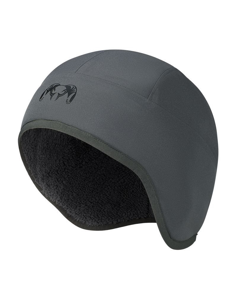 Angled, front view Mountain PRO Beanie in Gunmetal Grey