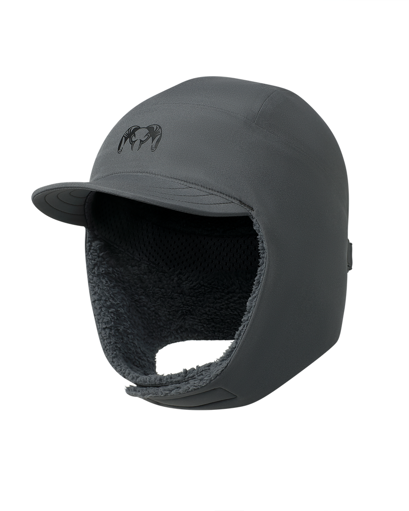 Angled, front of Mountain PRO Hat  in Gunmetal Grey