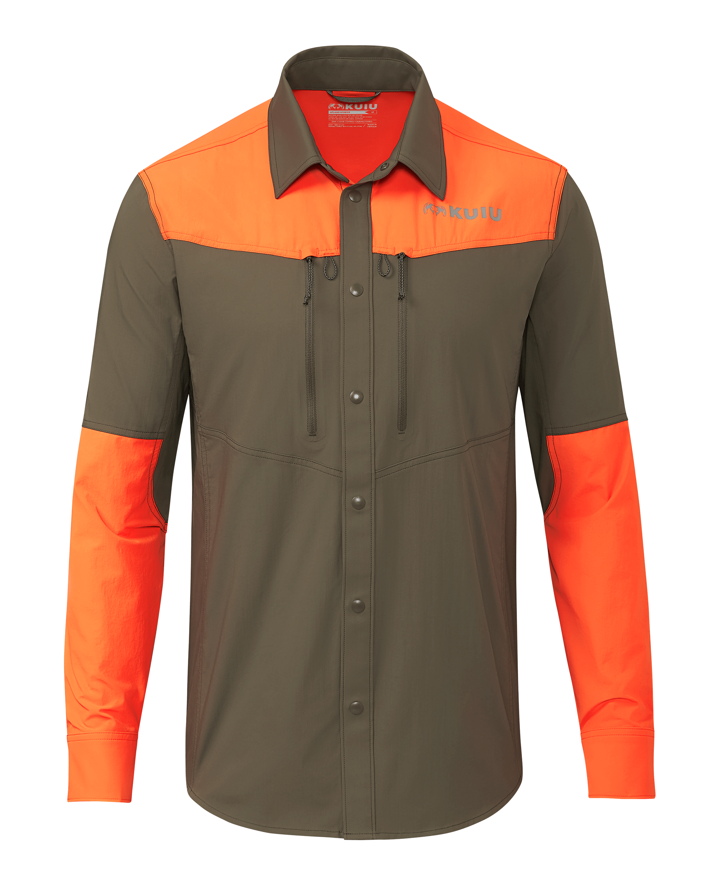 Upland Bird Hunting Shirt Major Brown/Blaze Orange KUIU