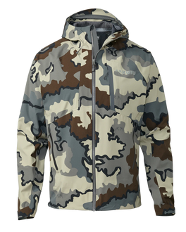 Waterproof hunting rain jacket in Vias camouflage