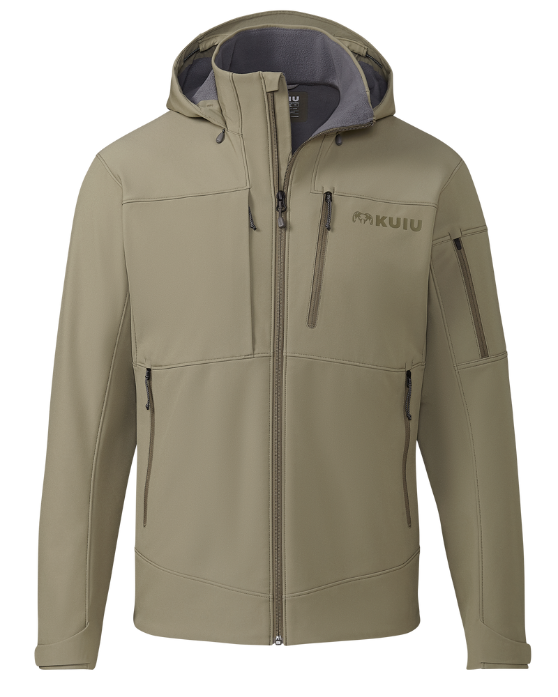 Front of Guide PRO Hooded Jacket in Arctic Shadow Khaki