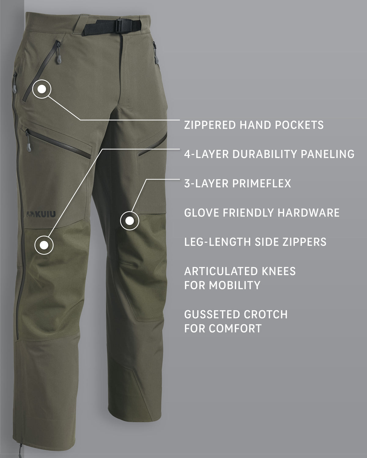 Yukon TR Men's Hunting Rain Pants - Ash | KUIU