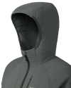 Hood detail on Women's Kenai Hooded Jacket in Gunmetal Grey