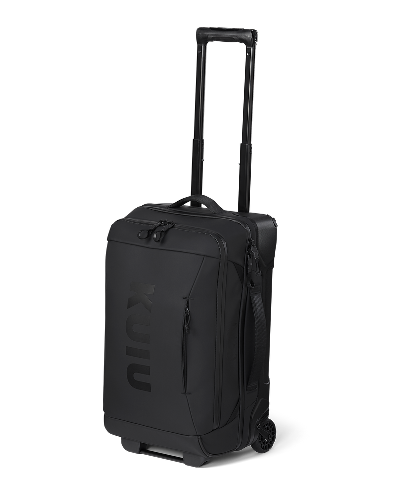 Angled view of Waypoint 3000 Carry- On Roller Travel Bag in Black